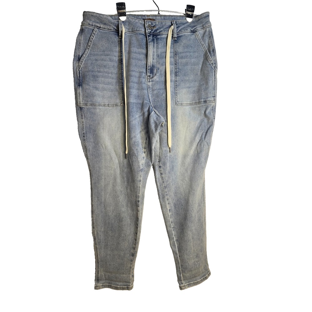 Judyโ Blue Stretch Jogger Jeans Denim Pull On Butter Mom Womens Plus 18W 38x32